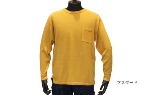 ブリージング丸首長袖プルオーバー マスタード XXL