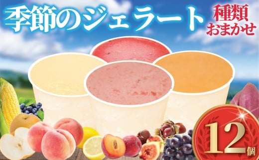 ジェラート 12個 4種類 セット 季節 おまかせ アイス 手作り アイスクリーム あいす じぇらーと スイーツ デザート ブルーベリー プラム 桃 もも いちじく イチジク とうもろこし 梨 さつまいも 葡萄 ぶどう 栗 レモン 詰め合わせ プレゼント 株式会社ジェラートファクトリー 神奈川 湘南 藤沢