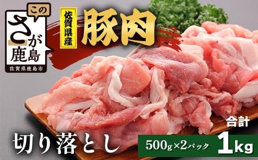 【配送月指定対応可】佐賀県産 豚肉 切り落とし 500g×2（合計1kg）B-865 お肉 焼肉 炒め物 しゃぶしゃぶ 年内発送 年末配送 切り落し 切落し 切りおとし