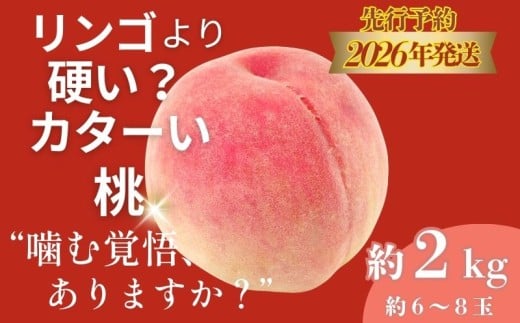 【2026年　先行予約】日本一の産地山梨県産　朝採れカターい桃２Kg（5～8房） | 厳選 もも モモ  あさま なつっこ 夢みずき あかつき スイーツ ピーチ フルーツ デザート お祝い プレゼント くだもの 甘い 糖度 硬い桃  【アズールヤード】