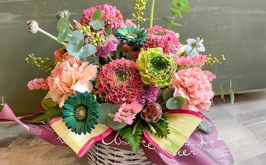 【全6回定期便】 おまかせフラワーアレンジメント 【L】 長崎県産 お花 花 ギフト