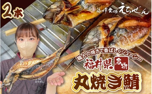 【福井県名物】丸焼き鯖 2本 職人の焼きで香ばしくジューシー【さば 焼き魚 焼き サバ 丸焼き 惣菜 半夏生 はんげしょう 酒の肴 郷土料理】 [e38-a005]