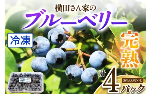 横田さん家の冷凍ブルーベリー 4パック (約300g×4) [1639]
