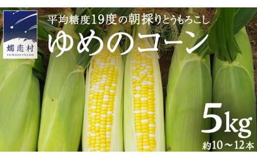 ゆめのコーン 5kg 約10～12本 とうもろこし トウモロコシ スイートコーン 野菜 産地直送 羽生田売店 期間限定 人気 朝採り お取り寄せ 通販 関東 群馬 [AL019tu] 2273467 - 群馬県嬬恋村