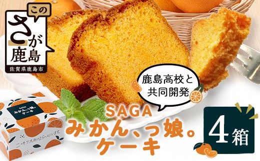 【鹿島高校 共同開発返礼品】SAGAみかん、っ娘。ケーキ 4箱（合計16個入り）B-860 スイーツ ケーキ 焼き菓子 焼菓子 みかん ミカン 蜜柑 みかんケーキ ミカンケーキ お土産 ご当地スイーツ プレゼント ギフト おみやげ
