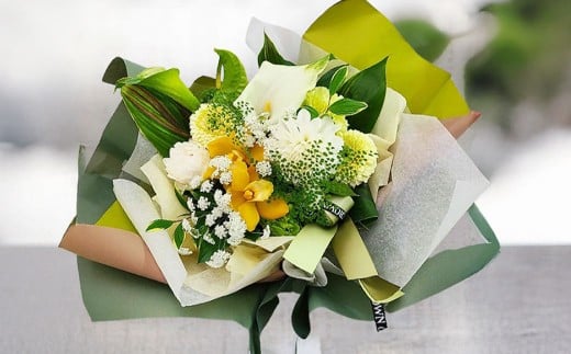 【ホワイトグリーン系】 生花アレンジ Lサイズ 生花 生け花 花 フラワー アレンジ 日用品 雑貨 九州 熊本県 熊本市 常温 冷蔵