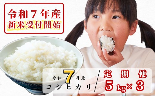 《令和7年産新米受付開始》【3回定期便】白米 5kg 令和7年産 コシヒカリ 岡山 あわくら源流米 K-af-BEFA