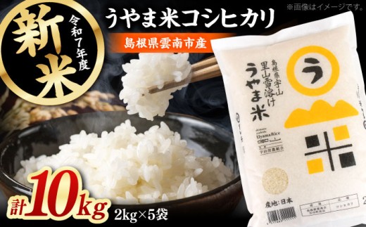 【2025年産新米】「うやま米」コシヒカリ 10kg（2kg×5）島根県雲南市/有限会社藤本米穀店 [AIDB019] 新米