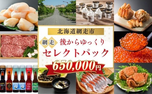 あとからゆっくり、網走セレクトパック 650,000円 【 ふるさと納税 人気 おすすめ ランキング あとから チョイス 選べる ゆっくり かに ほたて いくら しじみ ビール ズワイガニ タラバガニ オホーツク ギフト 贈り物 贈答 北海道 網走市 送料無料 】 ABBG007