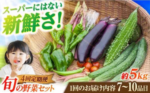 [4回定期便] 旬野菜セット7〜10品目(五島列島産)5kg未満 五島市/やぁしゃ便 