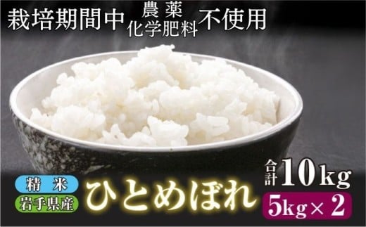 【 2025年 11月下旬より発送】 岩手県産 新米 ひとめぼれ 精米 10kg ／ 農薬 化学肥料 ：栽培期間中 不使用 武田家のお米【米農家 仁左ェ門】 米 こめ コメ 白米 ご飯 ライス おにぎり 弁当 単一原料米 10キロ １０kg 産地直送 農家直送 国産 おすすめ 人気