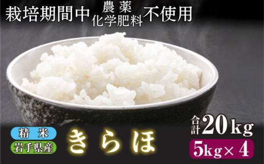 【 2025年 10月下旬より発送】 岩手県産 新米 きらほ 精米 20kg ／ 農薬 化学肥料 ：栽培期間中 不使用 武田家のお米【米農家 仁左ェ門】 米 こめ コメ 白米 ご飯 ライス おにぎり 弁当 単一原料米 低アミロース米 希少 稀少 20キロ ２０kg 産地直送 農家直送 国産 おすすめ 人気