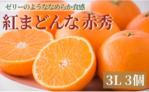 【2025年11月下旬から順次発送】みかん 愛媛 愛媛県産 紅まどんな 赤秀 3個入り 人気 数量限定 柑橘 伊予市｜B123