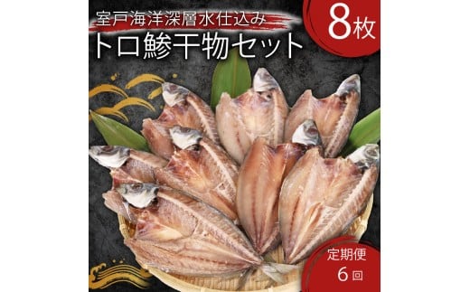 [定期便 奇数月6回] 干物 トロ鯵 鯵 アジ あじ 8枚 冷凍 人気 干物 大容量 魚介 海鮮 惣菜 白身魚 室戸海洋深層水 高知県室戸市 ご飯のお供 晩酌 酒の肴 おつまみ 朝食 BBQ キャンプ ギフト 贈答 国産魚 グルメ 送料無料