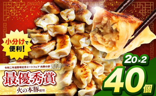 火の本豚餃子 (20個×2パック)40個入 | 熊本県 熊本 くまもと 和水町 なごみ 豚肉 火の本豚 地域ブランド ギョウザ ぎょうざ 20個 2パック 40個 冷凍餃子
