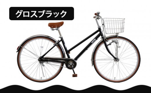 【エイリン】【組立済み発送】＜色選択可能＞シティサイクル27型 AL27EOL［ 京都 自転車専門店 完成車でお届け 27インチ シティ サイクル 軽量 おしゃれ 人気 おすすめ 自転車 街乗り スポーツ アウトドア ギフト 通販 送料無料 ふるさと納税 ］【グロスブラック】