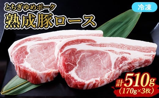≪鶏春≫ とちぎゆめポーク　熟成豚ロース510g （170g×3）3枚セット ドライエイジング ｜ 熟成 ドライエイジング 豚肉 豚ロース ロース ソテーとんかつ ミートショップ鶏春 栃木県 那須町 那須〔B-128〕