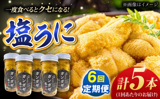 【全6回定期便】厄介うに ガンガゼ塩うに 70g×5本 / ウニ 雲丹 五島市 / うた丸 [PGA007] 2107591 - 長崎県五島市
