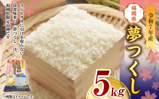 [令和7年産] 福岡県産 夢つくし 5kg [2026年1月下旬〜4月下旬発送予定] 5キロ お米 米 ご飯 飯 ブランド米 国産 九州 福岡県 岡垣町