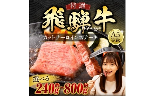飛騨牛 A5等級 カットサーロイン ステーキ 約80g×10枚 （合計約800g） 黒毛和種 黒毛和牛 ブランド和牛 和牛 国産牛 牛肉 お肉 肉 サーロイン 霜降り 国産 岐阜県 美濃加茂市 冷凍