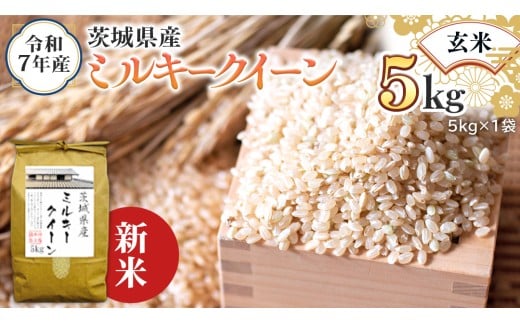 ＜ 新米 ＞ 令和7年産 茨城県産 玄米 ミルキークイーン 5kg （5kg×1袋） 米 コメ こめ 単一米 限定 茨城県産 国産 美味しい お米 おこめ おコメ