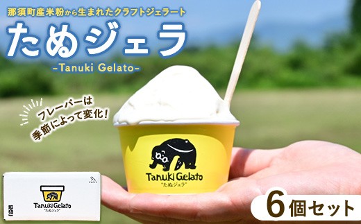 那須町産米粉から生まれたクラフトジェラート『たぬジェラ』6個セット〔B-127〕 | 栃木県 那須町 ジェラート アイス 氷菓 ※沖縄・離島への配送不可