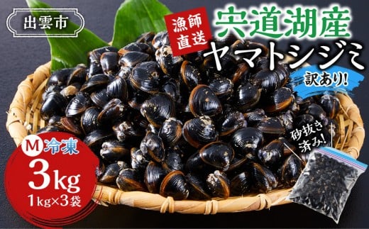 【訳あり】漁師直送！宍道湖産ヤマトシジミ・Mサイズ冷凍3.0kg