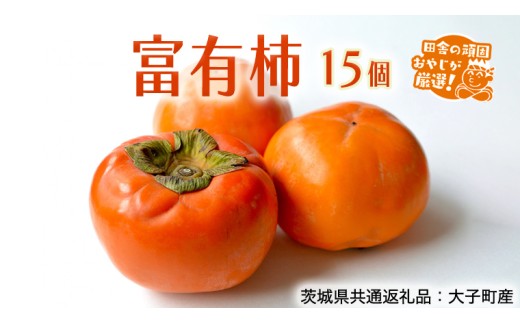 富有柿 15個【11月より発送開始】（茨城県共通返礼品 [柿]：大子町産）田舎の頑固おやじが厳選！ 柿 富有柿 高糖度 かき 甘い フルーツ 美味しい