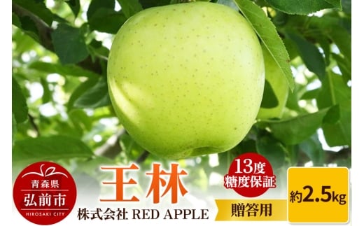 【25年12月発送】りんご 13度糖度保証【贈答用】王林 約2.5kg【レビューキャンペーン】