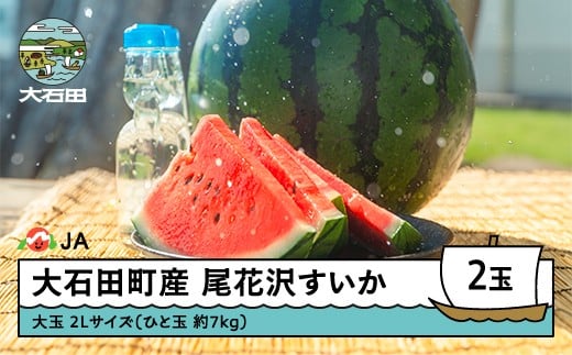 【先行予約】尾花沢すいか 大玉  2L×2玉 2026年産 令和8年産  すいか スイカ  ja-suooa2