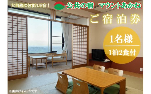 客室から太平洋が一望できる！公共の宿マウントあかね【1名様1泊2食ご宿泊券】★和室8畳またはツイン★(AB201)