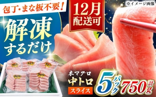 【12月配送可能】本マグロ 中トロ スライス 5P(750g) 《対馬市》【対海】 中とろ まぐろ マグロ 鮪 [WAH043]
