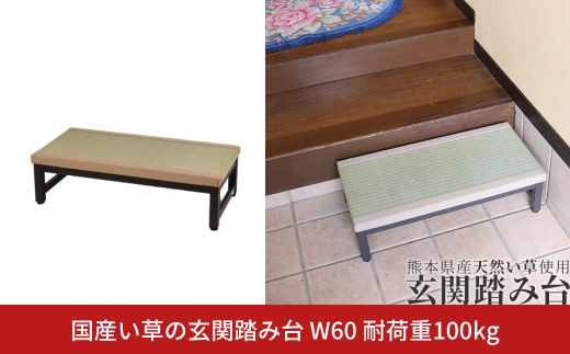 国産い草の玄関踏み台 W60 耐荷重100kg 燕三条 踏み台 玄関踏み台 おしゃれ 踏み台 玄関 ステップ 介護 踏み台 玄関 玄関段差 玄関台 収納 段差解消ステップ 【055S023】