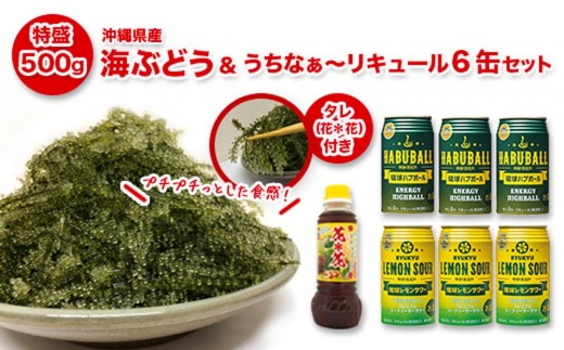 海ぶどう500ｇ&リキュール6缶セット