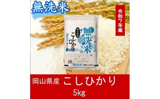 oo-135　お米　【無洗米】岡山県産こしひかり100%（令和7年産）5kg