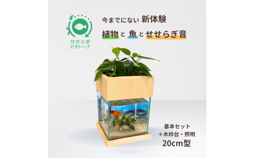 せせらぎビオトープ　20cm型基本照明＋木枠台セット