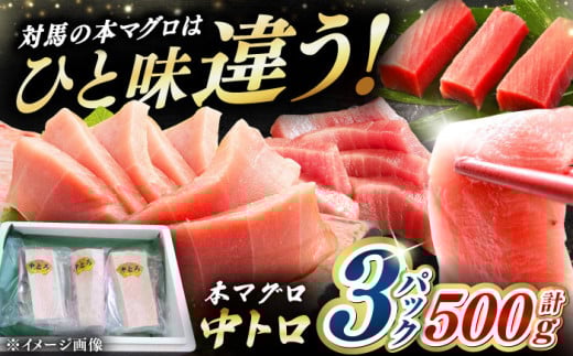 【通常配送】対馬産 養殖 本マグロ 中トロ 500ｇ(3パック)《対馬市》【対海】 [WAH018] 2276522 - 長崎県対馬市