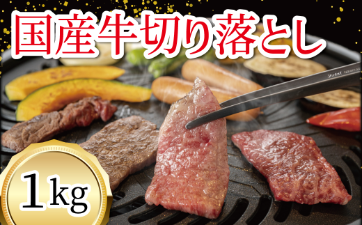 ＜ふるさとチョイス限定＞　国産牛　切り落とし　1kg　経産牛　ホルスタイン【1659428】
