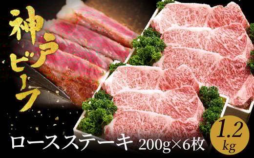 神戸牛 ロースステーキ 1.2kg【200g×6枚】牛肉 ステーキ ロース 霜降り ステーキ肉 但馬牛 黒毛和牛 和牛 国産牛 赤身 ステーキ 牛 肉 焼肉 太田牧場 太田牛 神戸ビーフ TYST10【但馬牛太田家】