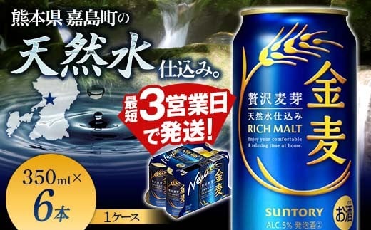 FK7-0197 サントリー金麦 350ml×6缶入り 熊本県 嘉島町 ビール