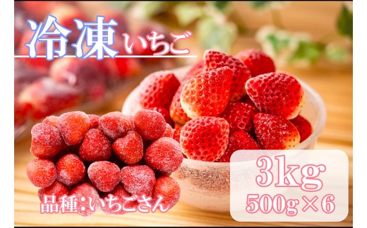 DV229_冷凍いちご（いちごさん）3kg(500gX6)