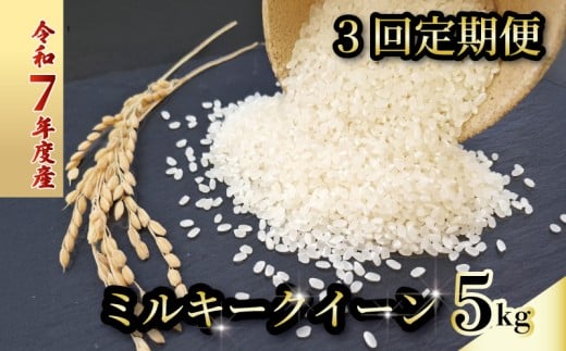 【お米定期便】 【3回】 令和7年度 ミルキークイーン 数量限定 各5キロ 米 コメ 減農薬栽培 お米 精米 早場米 新米 ご飯 おにぎり こめ 白米 低化学肥料 高知県 南国市