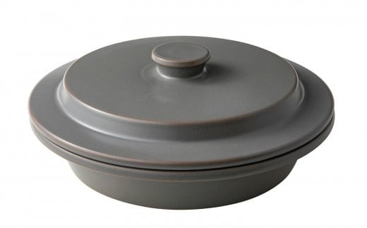 PETARI Shallow Pot 30cm Mud Stone（グレー）G.M.P 【 グッドデザイン賞受賞 陶器製 万能調理土鍋 鍋 土鍋 平鍋 浅鍋 電子レンジ可 キッチン雑貨 新生活 ギフト プレゼント 三重県 四日市市】