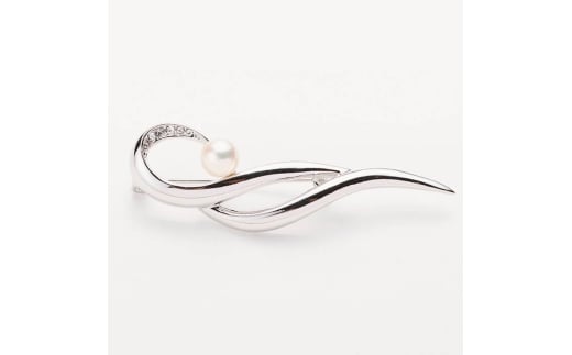 アコヤ真珠 銀色ブローチ (8mm珠) 真珠 パール ブローチ シルバー アクセサリー フォーマル パーティー ギフト プレゼント 【opbn007】【オーハタパール】