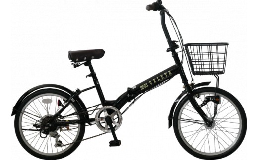 パンクしない折り畳み自転車２０インチ６段変速　ブラック 741690 - 三重県四日市市