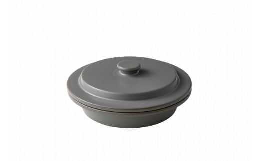 PETARI Shallow Pot 24cm 　Mud Stone（グレー）G.M.P 【 グッドデザイン賞受賞 陶器製 万能調理土鍋 鍋 土鍋 平鍋 浅鍋 電子レンジ可 キッチン雑貨 新生活 ギフト プレゼント 三重県 四日市市】