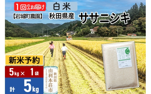 《令和7年産 新米予約》【白米】ササニシキ 5kg(5kg×1袋) 秋田県 由利本荘市産 令和7年産 真空パック 岩城町農園 1377794 - 秋田県由利本荘市