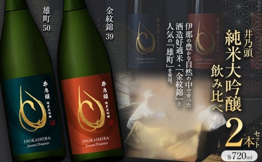 清酒「井乃頭」純米大吟醸 2本セット｜伊那市 ふるさと納税 お酒 地酒 純米大吟醸 清酒 飲み比べ 自然 信州【030-14】