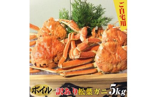 ＜10/1～寄附額改定＞ご自宅用 訳ありボイル松葉ガニ 大満足のお任せ5kgセット【着日指定不可】※2025年11月上旬～2026年3月下旬頃に順次発送予定 ｜ 蟹 かに 松葉ガニ ボイル 松葉蟹 訳あり 家庭用 鳥取県産 北栄町 おすすめ 人気