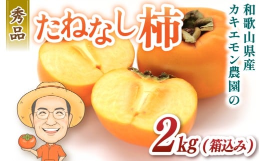 お試しに!カキエモン農園のたねなし柿 約2kg [2025年9月下旬〜10月末頃順次発送]/ 柿 たねなし カキ 果物 フルーツ 甘カキ 甘柿
